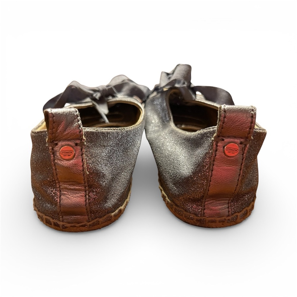 Coach | Ramira Espadrilles Gunmetal Glitter Lace-ups - Picture 6 of 10
